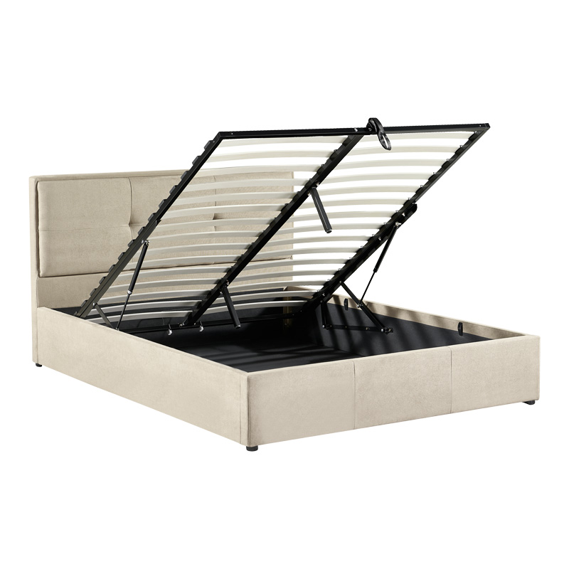 Sonnie pakoworld double bed with storage space brown fabric 150x200cm Sonnie pakoworld double bed with storage space brown fabric 150x200cm