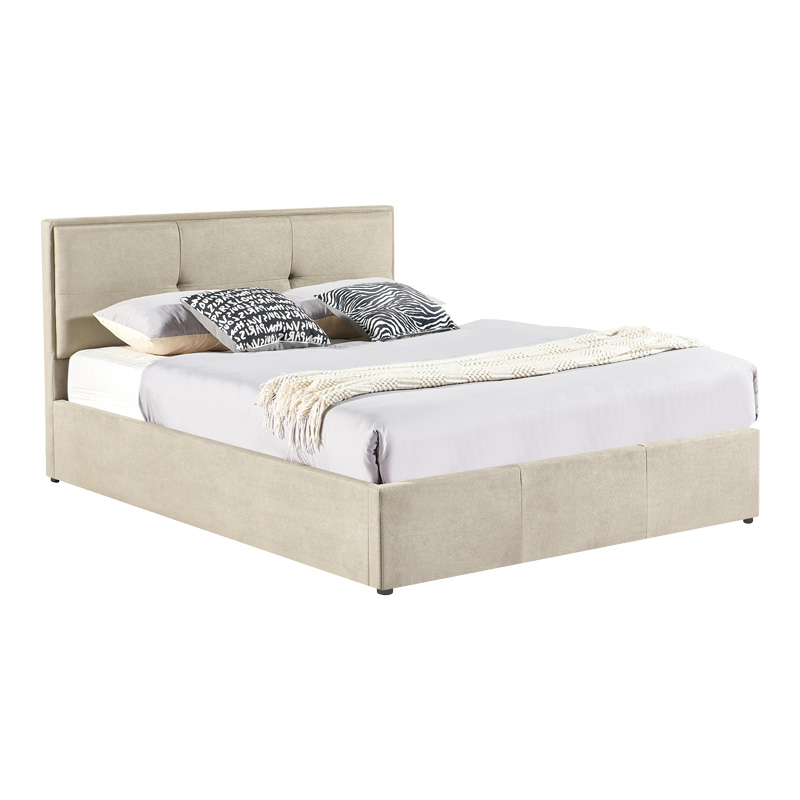 Sonnie pakoworld double bed with storage space brown fabric 150x200cm