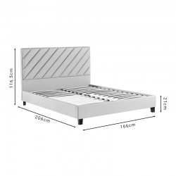 Κρεβάτι διπλό Franky pakoworld pu μπεζ 160x200εκ