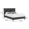 Double bed Majus pakoworld charcoal fabric 160x200cm