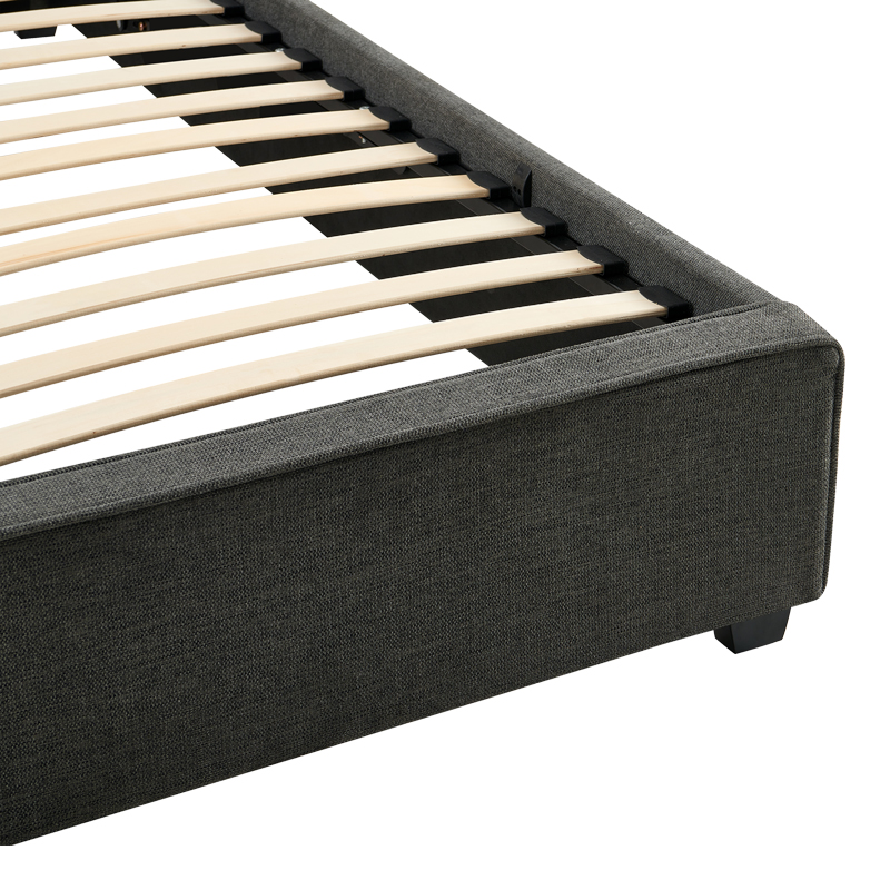 Double bed Bedkapakoworld dark grey fabric 160x200cm Double bed Bedkapakoworld dark grey fabric 160x200cm