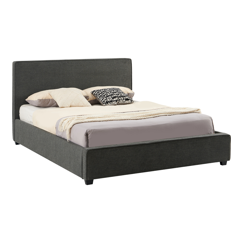 Double bed Bedkapakoworld dark grey fabric 160x200cm Double bed Bedkapakoworld dark grey fabric 160x200cm