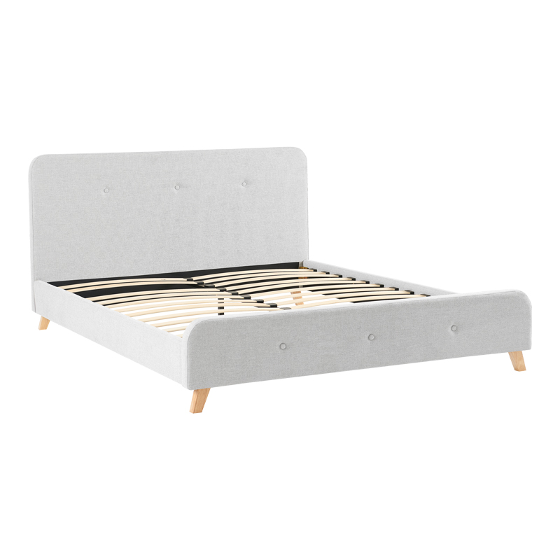 Double bed Restel pakoworld grey fabric 160x200cm Double bed Restel pakoworld grey fabric 160x200cm