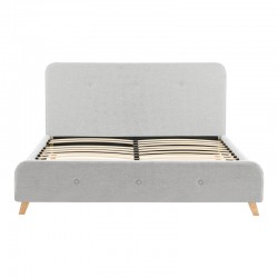 Double bed Restel pakoworld grey fabric 160x200cm Double bed Restel pakoworld grey fabric 160x200cm
