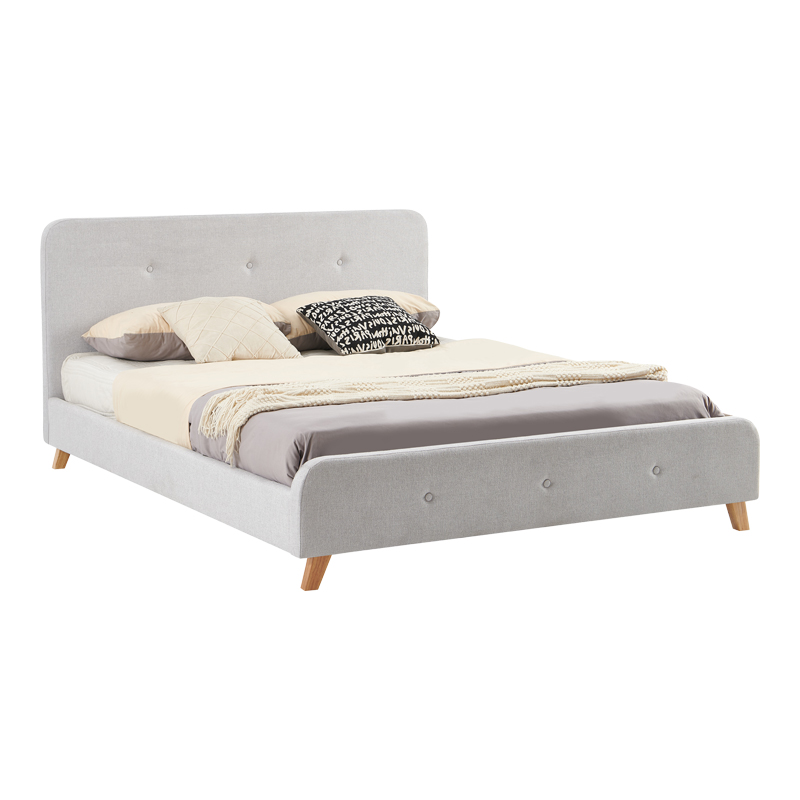 Double bed Restel pakoworld grey fabric 160x200cm Double bed Restel pakoworld grey fabric 160x200cm