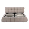Κρεβάτι Jeby pakoworld ύφασμα σε μπεζ απόχρωση με αποθηκευτικό χώρο 160x200εκ