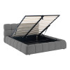 Κρεβάτι Jeby pakoworld ύφασμα σε ανθρακί απόχρωση με αποθηκευτικό χώρο 160x200εκ
