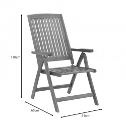 5-seat armchair Zerco pakoworld folding acacia wood natural 61x65x110cm 5-seat armchair Zerco pakoworld folding acacia wood natural 61x65x110cm