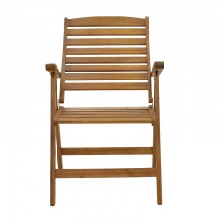 Foldable 5 position armchair Warmo pakoworld acacia wood natural 62x66x110cm Foldable 5 position armchair Warmo pakoworld acacia wood natural 62x66x110cm