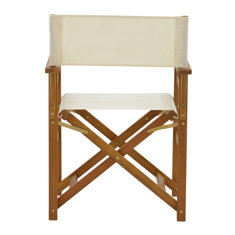 Director armchair Bistrual pakoworld acacia wood natural-white cloth Director armchair Bistrual pakoworld acacia wood natural-white cloth