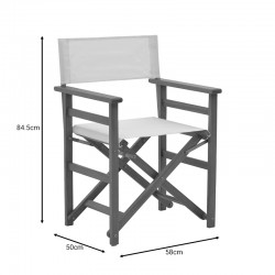 Director armchair Bistrual pakoworld acacia wood natural-white cloth Director armchair Bistrual pakoworld acacia wood natural-white cloth