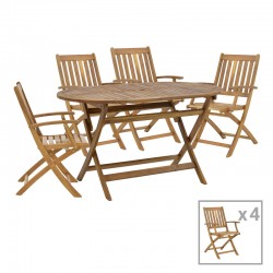 Mobie-Falov pakoworld dining table set of 5 natural solid acacia wood 130x80x72cm Mobie-Falov pakoworld dining table set of 5 natural solid acacia wood 130x80x72cm