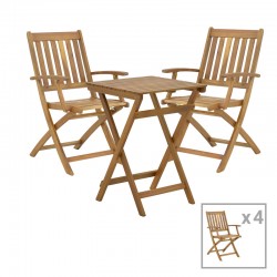 Mobie-Lazio pakoworld dining table set of 5 folding natural solid acacia wood 50x50x70cm Mobie-Lazio pakoworld dining table set of 5 folding natural solid acacia wood 50x50x70cm