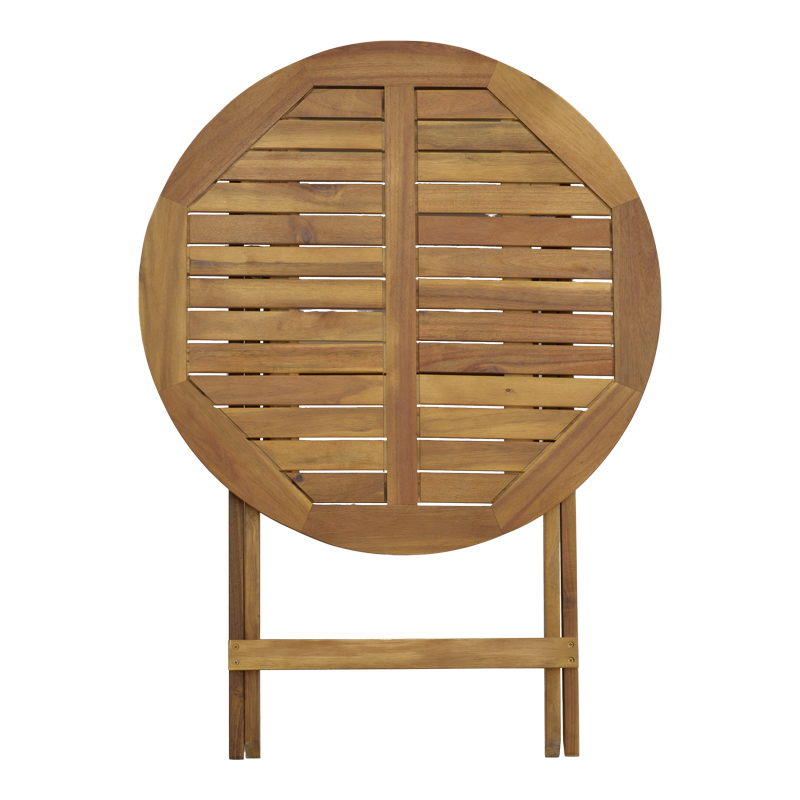 Dining table Recofly-Carpuva pakoworld set of 3 folding natural solid acacia wood D70x74cm Dining table Recofly-Carpuva pakoworld set of 3 folding natural solid acacia wood D70x74cm