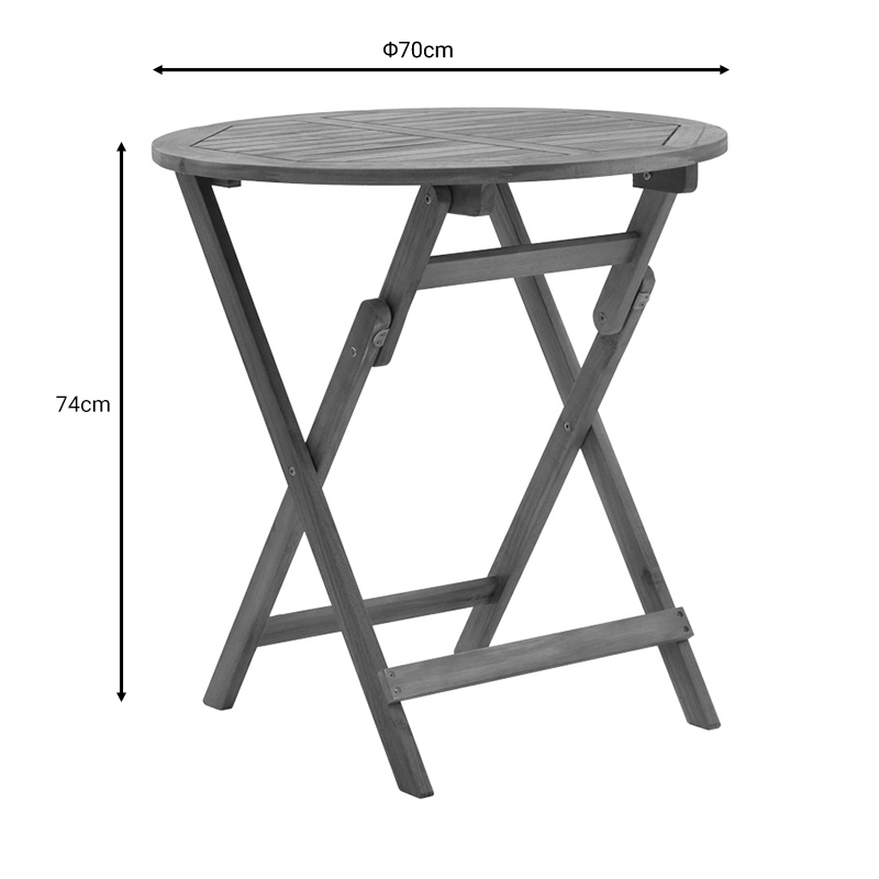 Elijie-Carpuva pakoworld dining table set of 3 folding natural solid acacia wood D70x74cm Elijie-Carpuva pakoworld dining table set of 3 folding natural solid acacia wood D70x74cm