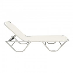 Dessie deckchair pakoworld aluminum stackable textilene off-white 56x188x30cm Dessie deckchair pakoworld aluminum stackable textilene off-white 56x188x30cm