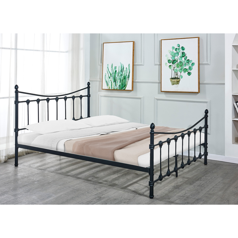 Bed Beowulf pakoworld black metal 150x200x102cm Bed Beowulf pakoworld black metal 150x200x102cm