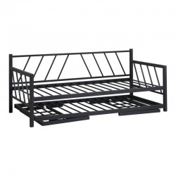 Bed-Sofa Remmie pakoworld metal in black shade 90x190cm Bed-Sofa Remmie pakoworld metal in black shade 90x190cm
