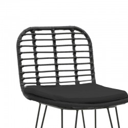 Naoki pakoworld bar stool with pe cushion black-metal black leg 46x56x110cm Naoki pakoworld bar stool with pe cushion black-metal black leg 46x56x110cm