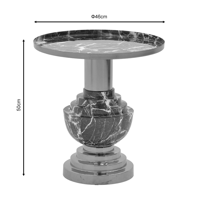 Side table Cogent Inart black-gold metal D46x50cm Side table Cogent Inart black-gold metal D46x50cm