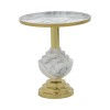 Side table Cogent Inart marble grey-gold metal D41x44cm