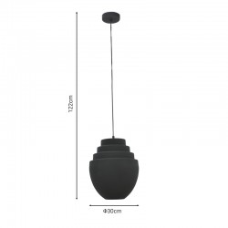Ceiling lamp Kelsy Inart E27 black metal D30x122cm Ceiling lamp Kelsy Inart E27 black metal D30x122cm