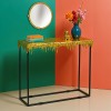 Console table Bulco Inart gold-black metal 80.5x28x72cm