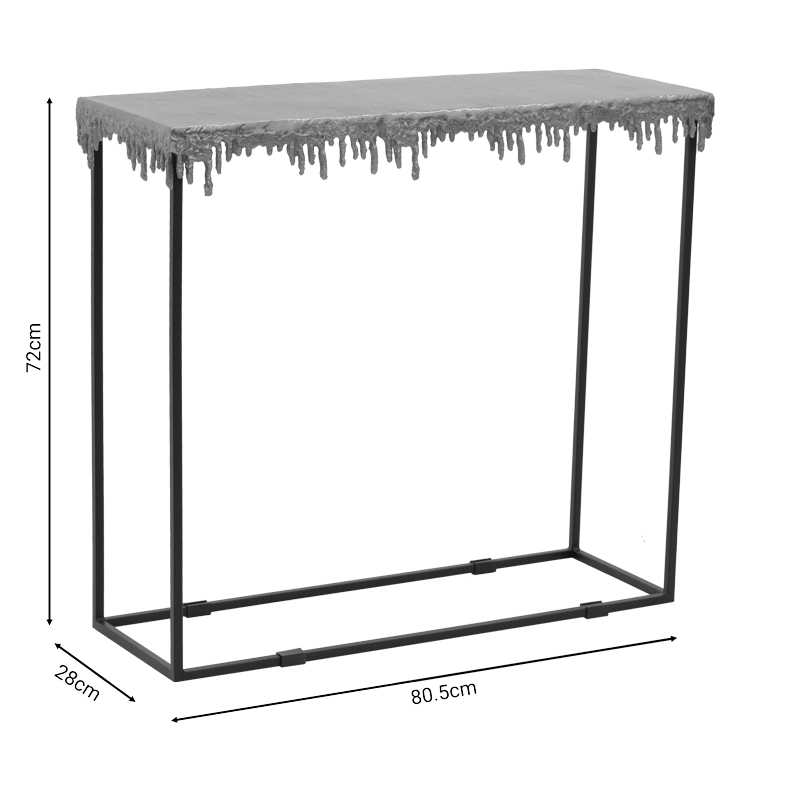 Console table Bulco Inart gold-black metal 80.5x28x72cm Console table Bulco Inart gold-black metal 80.5x28x72cm