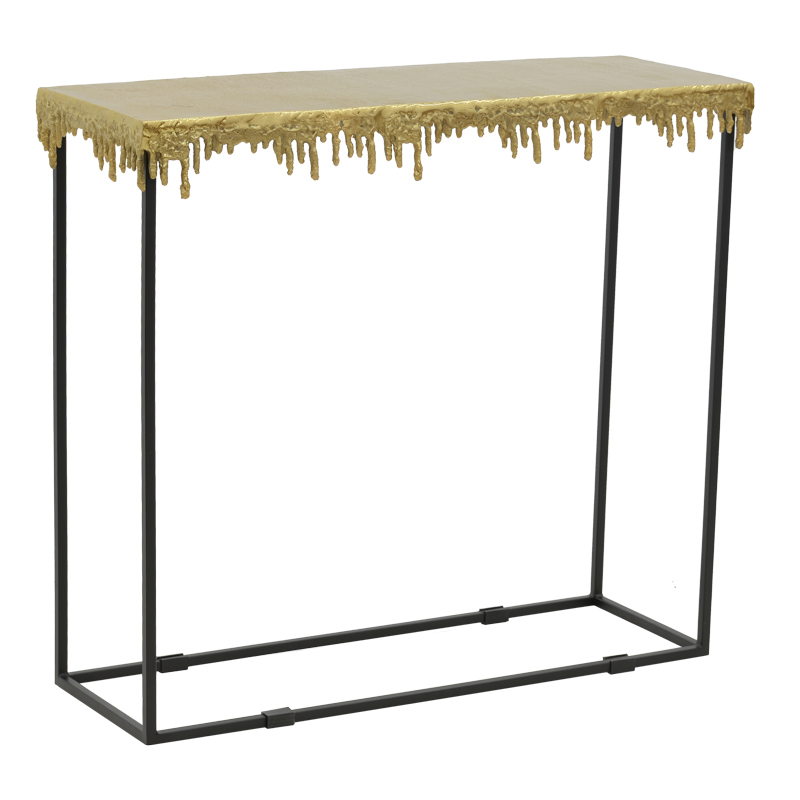 Console table Bulco Inart gold-black metal 80.5x28x72cm Console table Bulco Inart gold-black metal 80.5x28x72cm