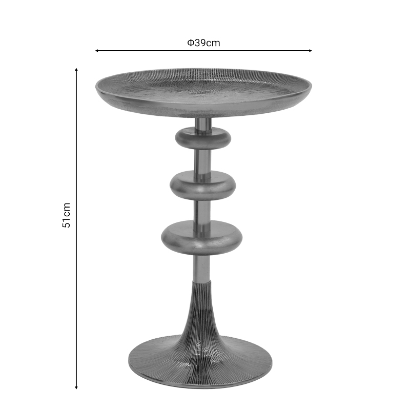 Side table Trego Inart gold-black metal D39x55cm Side table Trego Inart gold-black metal D39x55cm