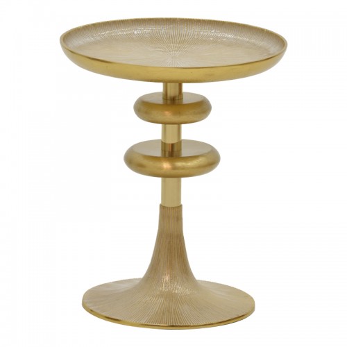 Βοηθητικό τραπέζι Trego I Inart χρυσό-λευκό μέταλλο Φ33x42εκ