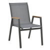 Armchair Azelie pakoworld dark grey textilene-dark grey aluminium leg-plywood arms 56x75x88cm