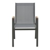 Armchair Azelie pakoworld dark grey textilene-dark grey aluminium leg-plywood arms 56x75x88cm