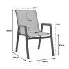 Armchair Azelie pakoworld dark grey textilene-dark grey aluminium leg-plywood arms 56x75x88cm