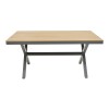 Thorio pakoworld plywood table in natural shade and grey aluminum leg 160x90x75cm
