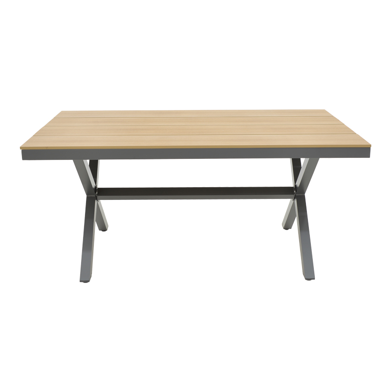 Thorio pakoworld plywood table in natural shade and anthracite aluminum leg 160x90x75cm Thorio pakoworld plywood table in natural shade and anthracite aluminum leg 160x90x75cm