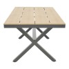 Thorio pakoworld plywood table in natural shade and grey aluminum leg 160x90x75cm