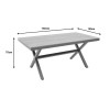 Thorio pakoworld plywood table in natural shade and grey aluminum leg 160x90x75cm