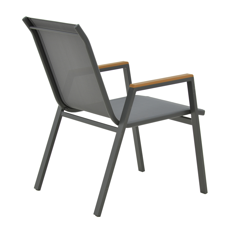 Dinning set Azelie-Lafla pakoworld set of 7 anthracite fabric-anthracite aluminum 77x55x94cm Dinning set Azelie-Lafla pakoworld set of 7 anthracite fabric-anthracite aluminum 77x55x94cm