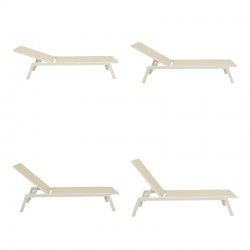 Boka pakoworld white aluminum and textilene deckchair in beige shade 60x192x31cm Boka pakoworld white aluminum and textilene deckchair in beige shade 60x192x31cm