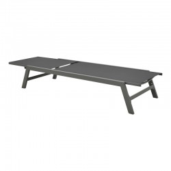 Boka pakoworld dark grey aluminum and textilene sun lounger in black shade 60x192x31cm Boka pakoworld dark grey aluminum and textilene sun lounger in black shade 60x192x31cm