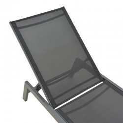 Boka pakoworld dark grey aluminum and textilene sun lounger in black shade 60x192x31cm Boka pakoworld dark grey aluminum and textilene sun lounger in black shade 60x192x31cm
