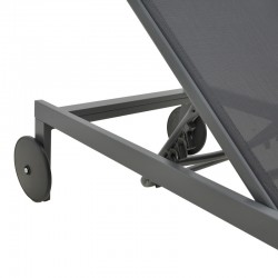 Deckchair Mailo pakoworld dark grey aluminum and textilene in black shade 71x206x30cm Deckchair Mailo pakoworld dark grey aluminum and textilene in black shade 71x206x30cm