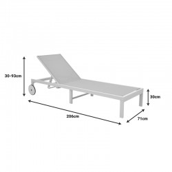 Deckchair Mailo pakoworld dark grey aluminum and textilene in black shade 71x206x30cm Deckchair Mailo pakoworld dark grey aluminum and textilene in black shade 71x206x30cm