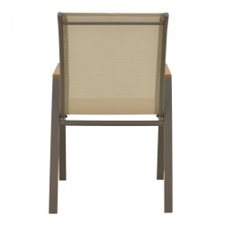 Azelie armchair pakoworld champagne aluminum and textilene in light gray shade 56x75x88cm Azelie armchair pakoworld champagne aluminum and textilene in light gray shade 56x75x88cm