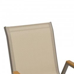 Azelie armchair pakoworld champagne aluminum and textilene in light gray shade 56x75x88cm Azelie armchair pakoworld champagne aluminum and textilene in light gray shade 56x75x88cm