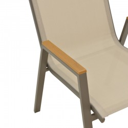 Azelie armchair pakoworld champagne aluminum and textilene in light gray shade 56x75x88cm Azelie armchair pakoworld champagne aluminum and textilene in light gray shade 56x75x88cm