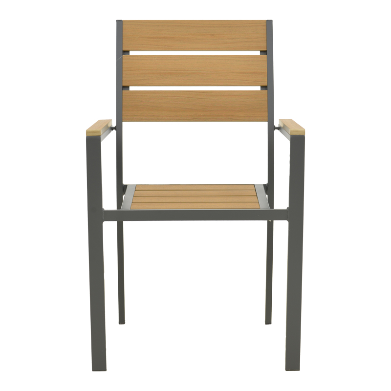Πολυθρόνα Breze pakoworld στοιβαζόμενη plywood σε φυσική-αλουμίνιο σε ανθρακί απόχρωση 57.5x60x88εκ