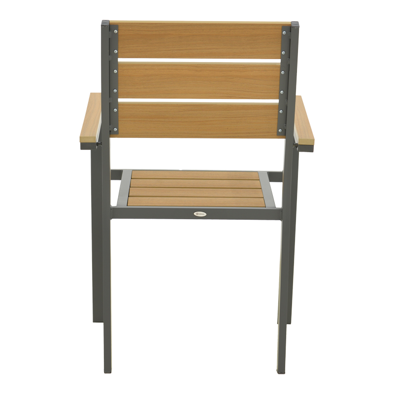 Πολυθρόνα Breze pakoworld στοιβαζόμενη plywood σε φυσική-αλουμίνιο σε ανθρακί απόχρωση 57.5x60x88εκ