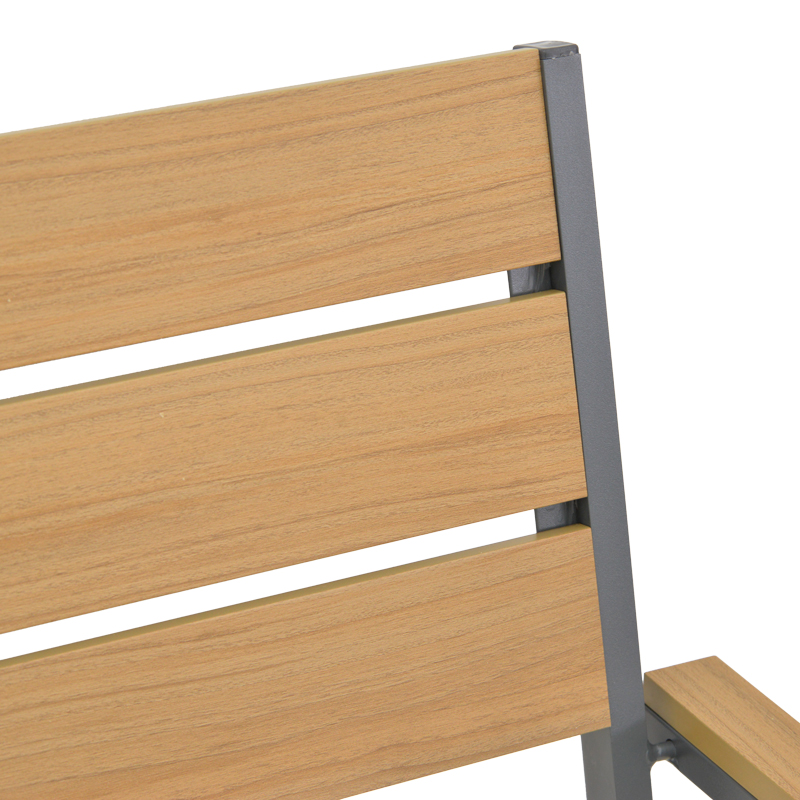 Πολυθρόνα Breze pakoworld στοιβαζόμενη plywood σε φυσική-αλουμίνιο σε ανθρακί απόχρωση 57.5x60x88εκ